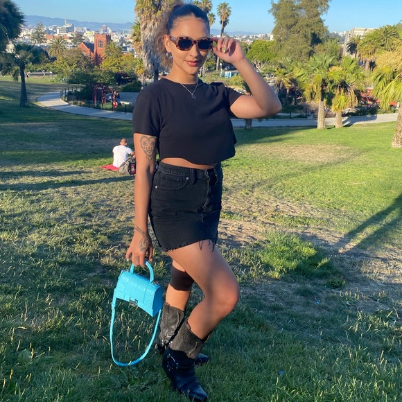 BALENCIAGA HOURGLASS XS HANDBAG CROCODILE EMBOSSED - Picture 4 of 4